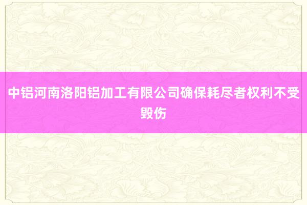 中铝河南洛阳铝加工有限公司确保耗尽者权利不受毁伤